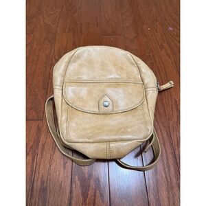 Frye Melissa Small Leather Backpack Tan Beige Mini Bag Distressed Boho